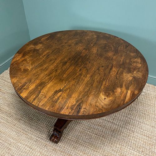 LARGE CIRCULAR ROSEWOOD ANTIQUE DINING TABLE - ADDITIONAL PHOTO 4