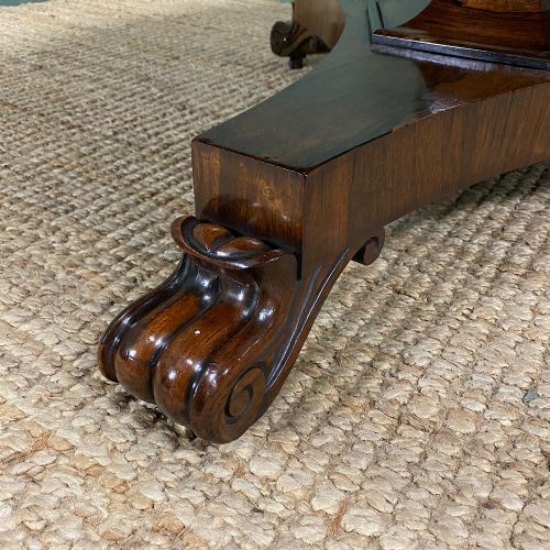 LARGE CIRCULAR ROSEWOOD ANTIQUE DINING TABLE - ADDITIONAL PHOTO 5