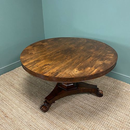 LARGE CIRCULAR ROSEWOOD ANTIQUE DINING TABLE - ADDITIONAL PHOTO 8