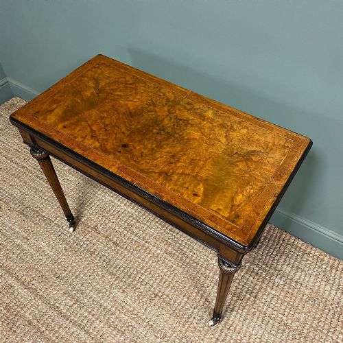 QUALITY FIGURED WALNUT VICTORIAN ANTIQUE CARD TABLE GAMES TABLE - ADDITIONAL PHOTO 5