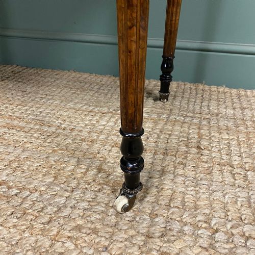 QUALITY FIGURED WALNUT VICTORIAN ANTIQUE CARD TABLE GAMES TABLE - ADDITIONAL PHOTO 8