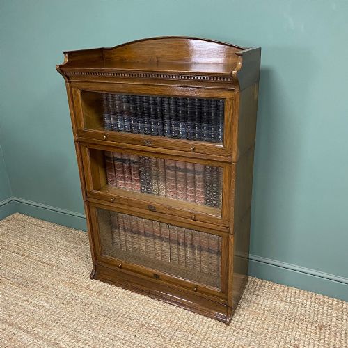 STUNNING OAK BARRISTERS STACKING ANTIQUE BOOKCASE - ADDITIONAL PHOTO 1