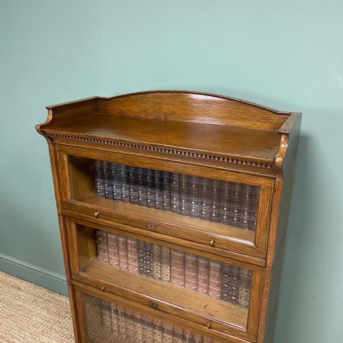 STUNNING OAK BARRISTERS STACKING ANTIQUE BOOKCASE - ADDITIONAL PHOTO 2