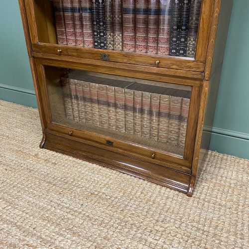 STUNNING OAK BARRISTERS STACKING ANTIQUE BOOKCASE - ADDITIONAL PHOTO 3