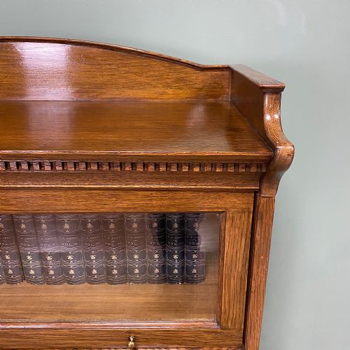 STUNNING OAK BARRISTERS STACKING ANTIQUE BOOKCASE - ADDITIONAL PHOTO 7