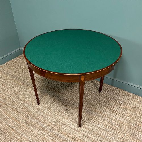HIGH QUALITY EDWARDIAN INLAID ANTIQUE CARD TABLE - ADDITIONAL PHOTO 2