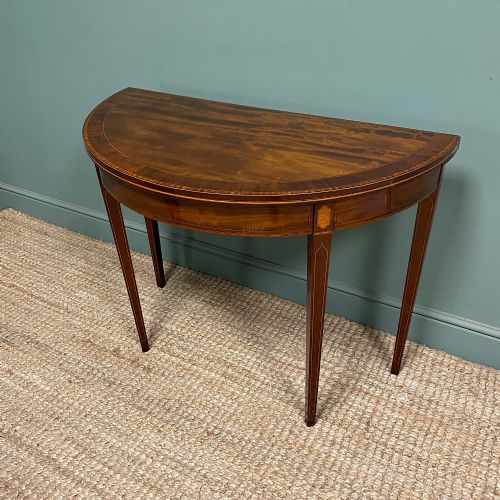 HIGH QUALITY EDWARDIAN INLAID ANTIQUE CARD TABLE - ADDITIONAL PHOTO 4
