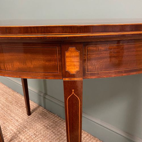 HIGH QUALITY EDWARDIAN INLAID ANTIQUE CARD TABLE - ADDITIONAL PHOTO 6