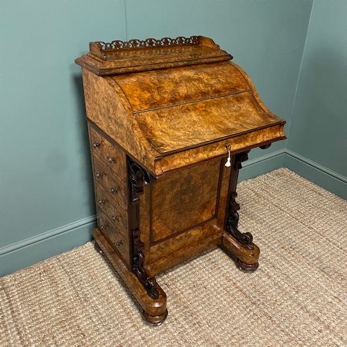 spectacular quality victorian walnut antique davenport - CATEGORY: ANTIQUE DESKS - DATED VICTORIAN