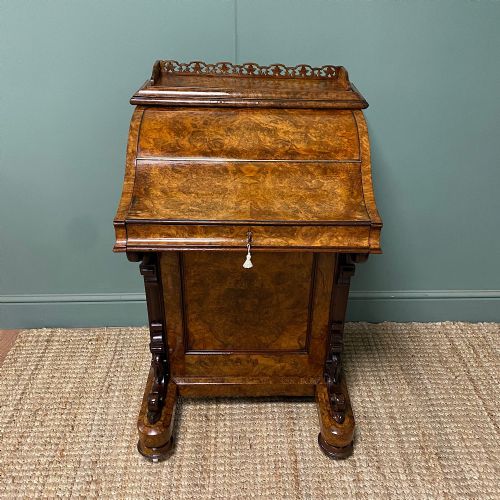 SPECTACULAR QUALITY VICTORIAN WALNUT ANTIQUE DAVENPORT - ADDITIONAL PHOTO 2