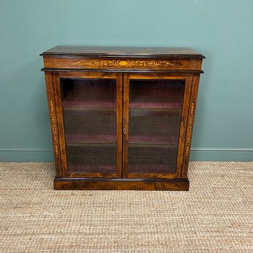 quality antique victorian rosewood display cabinet - CATEGORY: ANTIQUE CABINETS - DATED VICTORIAN