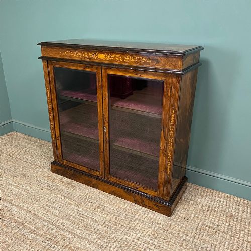 QUALITY ANTIQUE VICTORIAN ROSEWOOD DISPLAY CABINET - ADDITIONAL PHOTO 1