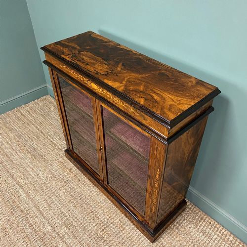 QUALITY ANTIQUE VICTORIAN ROSEWOOD DISPLAY CABINET - ADDITIONAL PHOTO 2