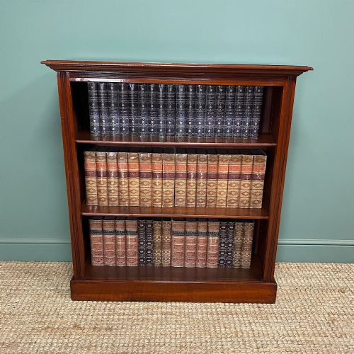 fine quality antique victorian mahogany open bookcase - CATEGORY: ANTIQUE BOOKCASES - DATED VICTORIAN