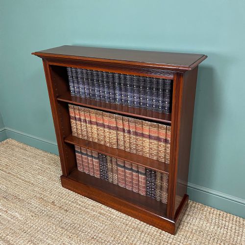FINE QUALITY ANTIQUE VICTORIAN MAHOGANY OPEN BOOKCASE - ADDITIONAL PHOTO 2