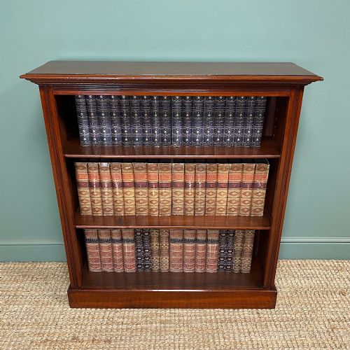 FINE QUALITY ANTIQUE VICTORIAN MAHOGANY OPEN BOOKCASE - ADDITIONAL PHOTO 4