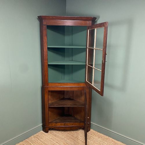 COUNTRY OAK ANTIQUE GEORGIAN FLOOR STANDING CORNER CUPBOARD - ADDITIONAL PHOTO 2
