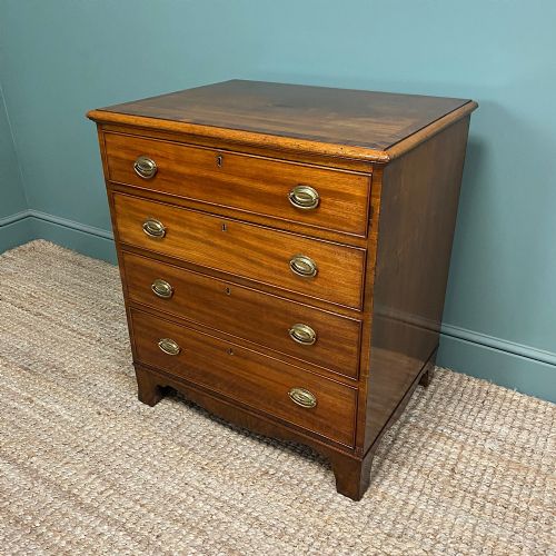 QUALITY MAHOGANY SMALL ANTIQUE CHEST OF DRAWERS - ADDITIONAL PHOTO 2