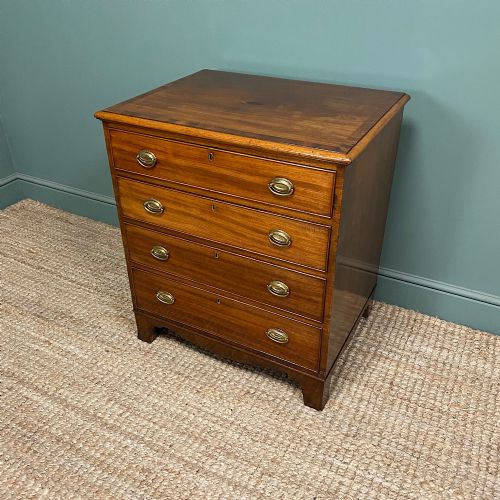 QUALITY MAHOGANY SMALL ANTIQUE CHEST OF DRAWERS - ADDITIONAL PHOTO 3