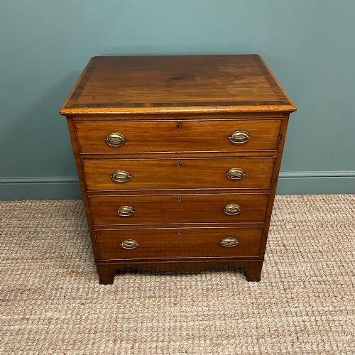 QUALITY MAHOGANY SMALL ANTIQUE CHEST OF DRAWERS - ADDITIONAL PHOTO 4