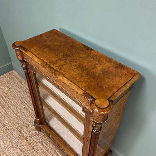 FINE QUALITY ANTIQUE VICTORIAN WALNUT PIER CABINET - ADDITIONAL PHOTO 1