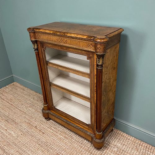 FINE QUALITY ANTIQUE VICTORIAN WALNUT PIER CABINET - ADDITIONAL PHOTO 2