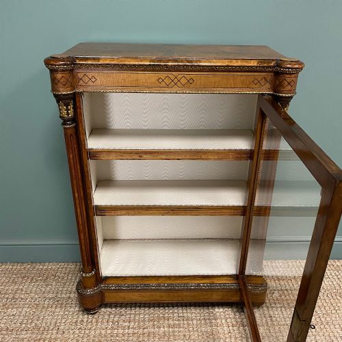 FINE QUALITY ANTIQUE VICTORIAN WALNUT PIER CABINET - ADDITIONAL PHOTO 3