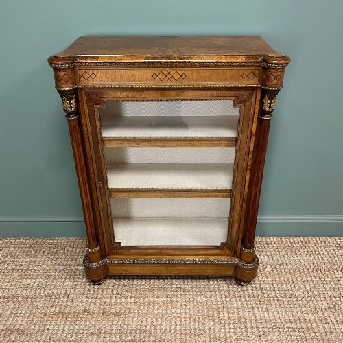 FINE QUALITY ANTIQUE VICTORIAN WALNUT PIER CABINET - ADDITIONAL PHOTO 6