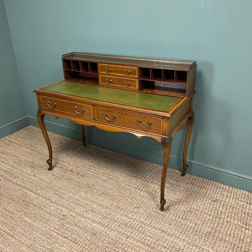 FINE QUALITY EDWARDIAN MAHOGANY ANTIQUE WRITING DESK - ADDITIONAL PHOTO 1
