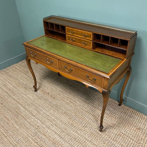 FINE QUALITY EDWARDIAN MAHOGANY ANTIQUE WRITING DESK - ADDITIONAL PHOTO 3