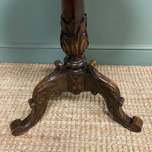 ANTIQUE INLAID BLACK FOREST OCCASIONAL TABLE - ADDITIONAL PHOTO 5