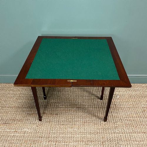 STUNNING ANTIQUE EDWARDIAN CARD TABLE SIDE TABLE - ADDITIONAL PHOTO 3