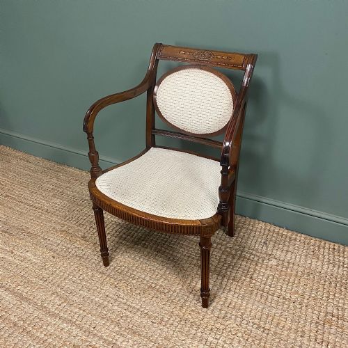 QUALITY EDWARDIAN MAHOGANY ANTIQUE DESK CHAIR - ADDITIONAL PHOTO 3