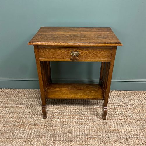 unusual antique oak arts and crafts side table - CATEGORY: ANTIQUE TABLES - DATED 19TH CENTURY