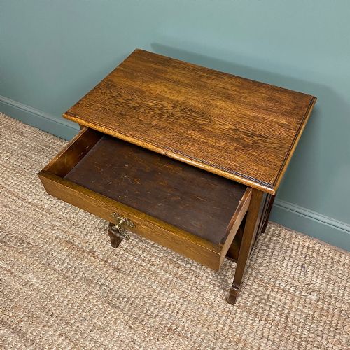 UNUSUAL ANTIQUE OAK ARTS AND CRAFTS SIDE TABLE - ADDITIONAL PHOTO 1