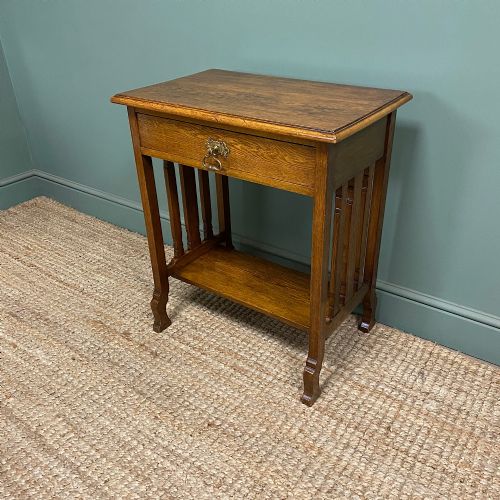 UNUSUAL ANTIQUE OAK ARTS AND CRAFTS SIDE TABLE - ADDITIONAL PHOTO 3