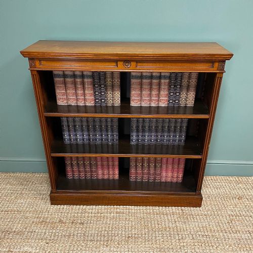 QUALITY ANTIQUE VICTORIAN WALNUT OPEN BOOKCASE - ADDITIONAL PHOTO 1
