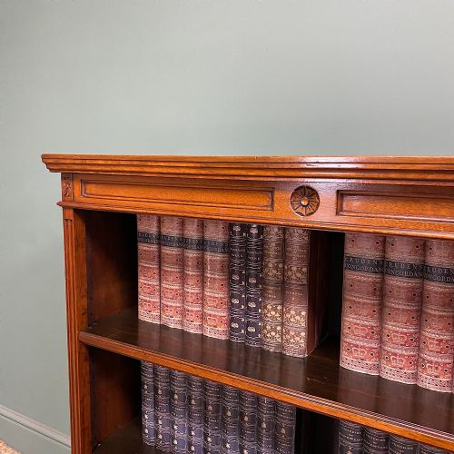QUALITY ANTIQUE VICTORIAN WALNUT OPEN BOOKCASE - ADDITIONAL PHOTO 5
