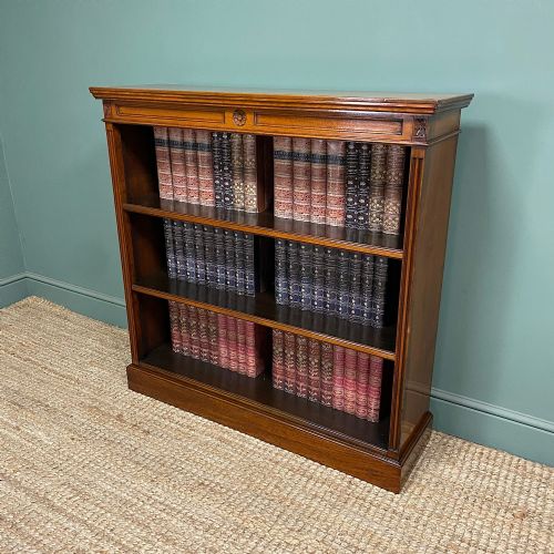 QUALITY ANTIQUE VICTORIAN WALNUT OPEN BOOKCASE - ADDITIONAL PHOTO 6