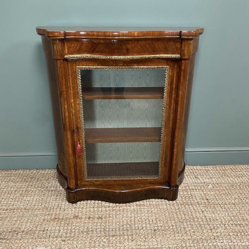 spectacular walnut kingwood victorian antique side cabinet - CATEGORY: ANTIQUE CABINETS - DATED 19TH CENTURY