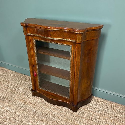 SPECTACULAR WALNUT KINGWOOD VICTORIAN ANTIQUE SIDE CABINET - ADDITIONAL PHOTO 4