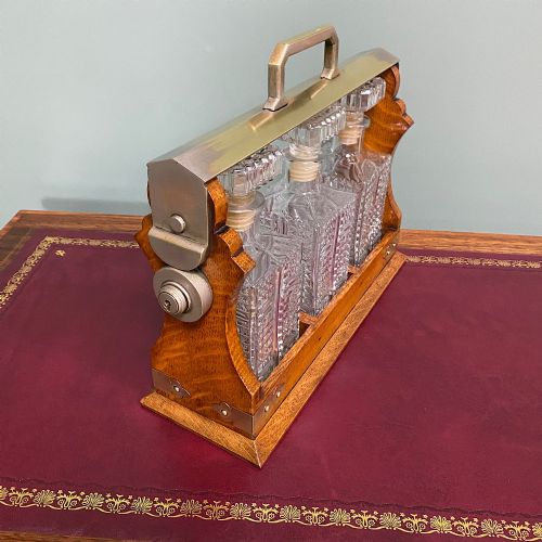 QUALITY VICTORIAN OAK ANTIQUE TANTALUS - ADDITIONAL PHOTO 4