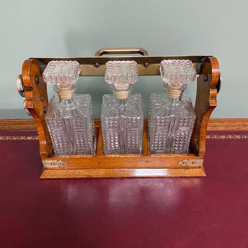 QUALITY VICTORIAN OAK ANTIQUE TANTALUS - ADDITIONAL PHOTO 7