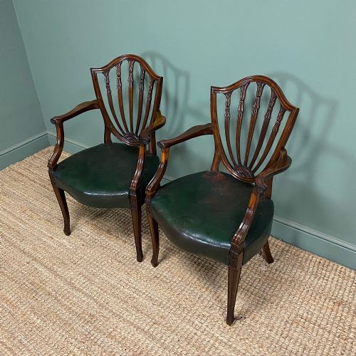 ELEGANT PAIR OF EDWARDIAN HEPPLEWHITE DESIGN ANTIQUE CARVER CHAIRS - ADDITIONAL PHOTO 3