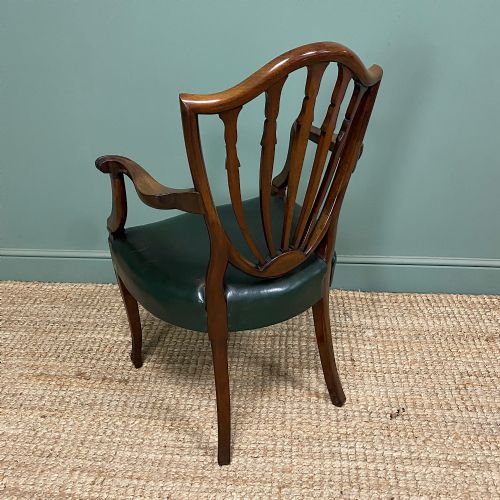 ELEGANT PAIR OF EDWARDIAN HEPPLEWHITE DESIGN ANTIQUE CARVER CHAIRS - ADDITIONAL PHOTO 4