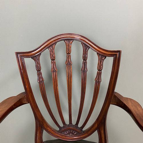ELEGANT PAIR OF EDWARDIAN HEPPLEWHITE DESIGN ANTIQUE CARVER CHAIRS - ADDITIONAL PHOTO 5