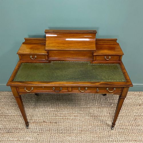 FINE ANTIQUE EDWARDIAN MAHOGANY DESK - ADDITIONAL PHOTO 2
