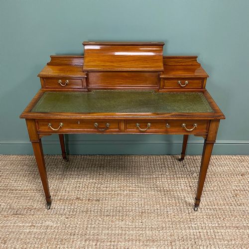FINE ANTIQUE EDWARDIAN MAHOGANY DESK - ADDITIONAL PHOTO 4