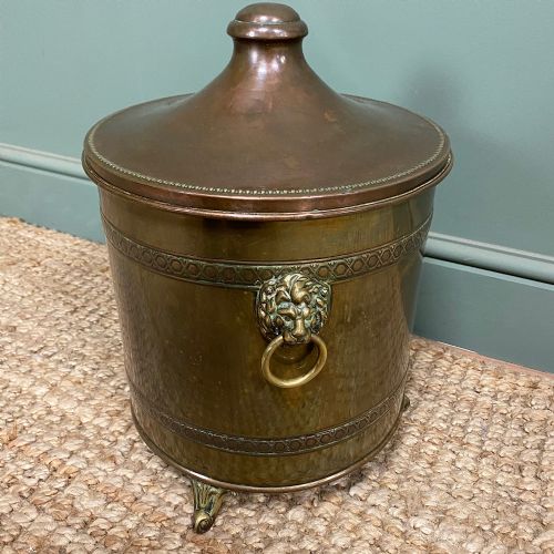 decorative antique coal bucket - CATEGORY: ANTIQUE METAL - DATED 1910
