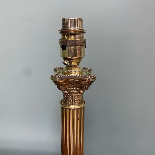 QUALITY BRASS CORINTHIAN COLUMN ANTIQUE LAMP - ADDITIONAL PHOTO 3